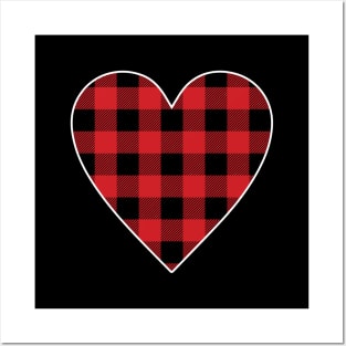 Buffalo Plaid Heart - Valentines Day Posters and Art